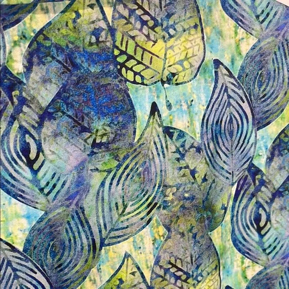 100% Tencel Tropical Hawaiian Shirt Blue Green Button Down Men L - Picture 8 of 9